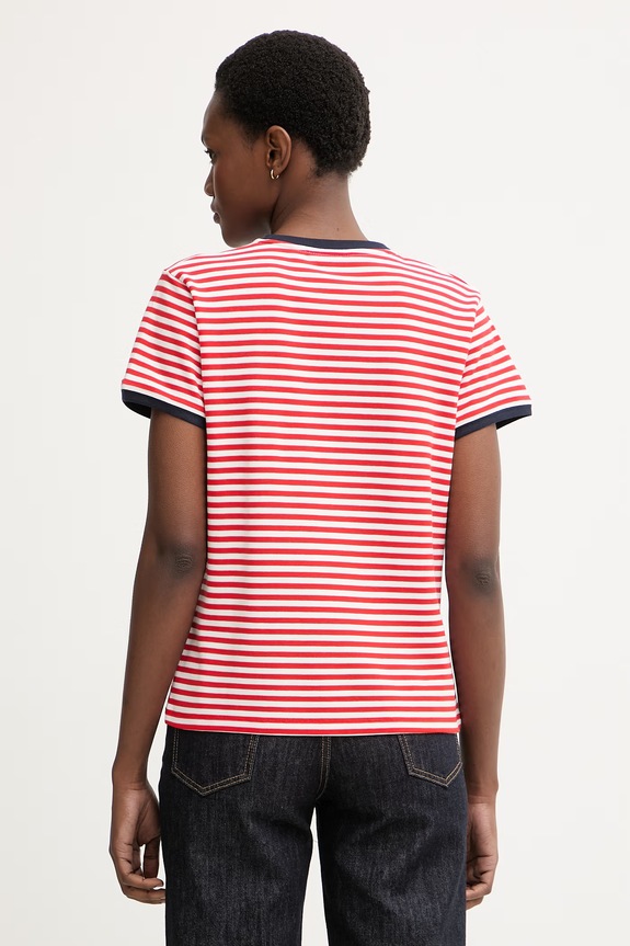 Ρούχα Tommy Hilfiger t-shirt γυναικείο με lyocell WW0WW50032 κόκκινο