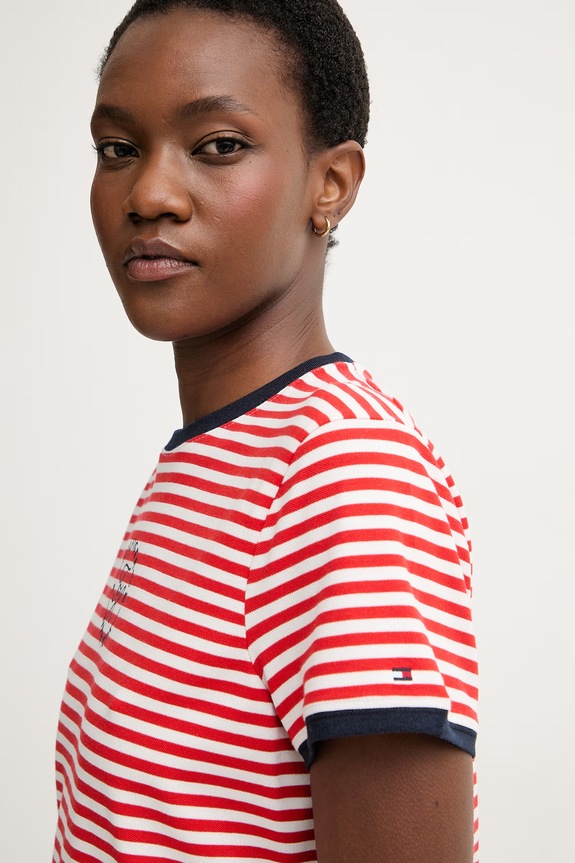 Tommy Hilfiger t-shirt γυναικείο με lyocell κόκκινο WW0WW50032