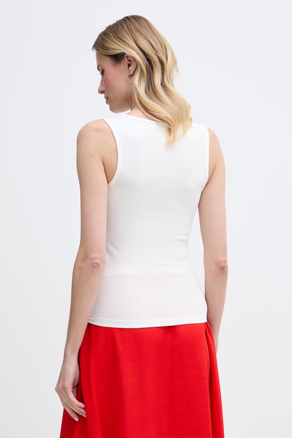 Odzież Tommy Hilfiger top damski z wiskozą WW0WW52112 beżowy