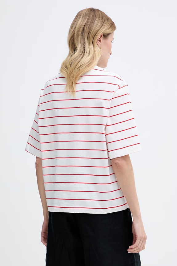 Odzież Tommy Hilfiger T-shirt damski bawełniany WW0WW50948 biały