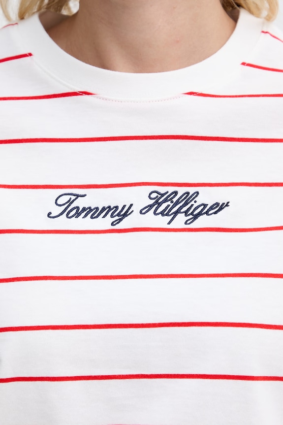 Tommy Hilfiger T-shirt damski bawełniany WW0WW50948 biały