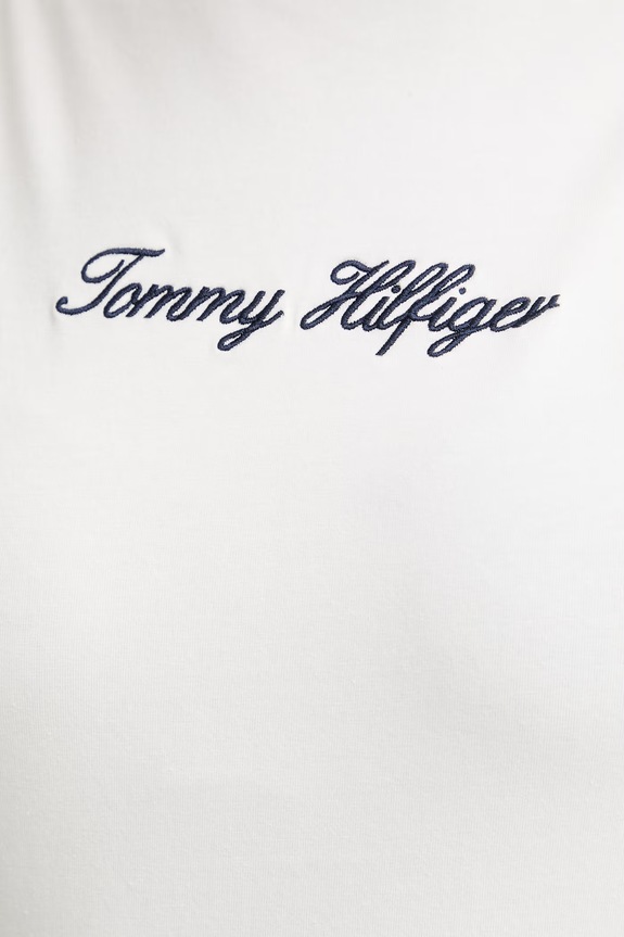 Tommy Hilfiger top de damă din bumbac cu elastan WW0WW50947 alb
