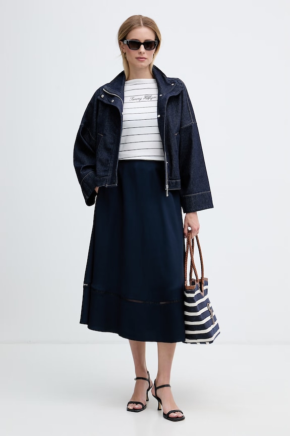 Tommy Hilfiger top damski bawełniany z elastanem WW0WW50947 biały AW26