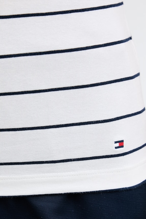 Tommy Hilfiger top damski bawełniany z elastanem WW0WW50947 biały