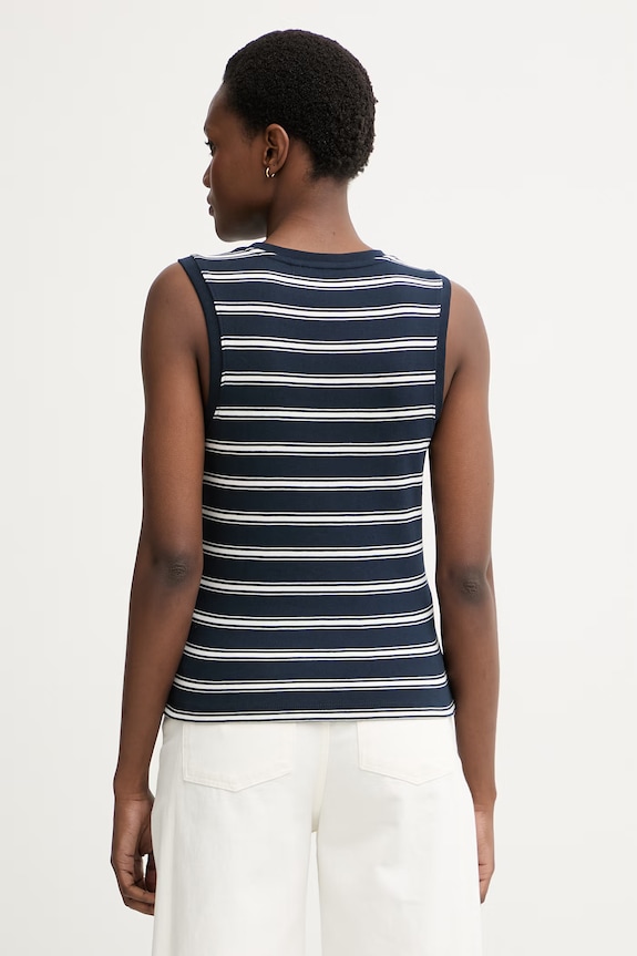 Oblečenie Tommy Hilfiger top dámsky bavlnený WW0WW50025 tmavomodrá