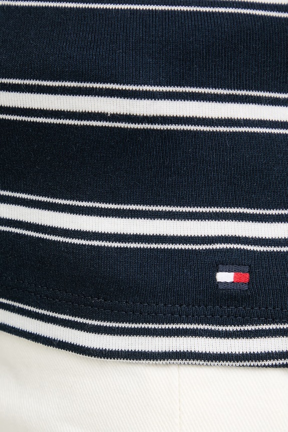 Tommy Hilfiger top dámsky bavlnený WW0WW50025 tmavomodrá