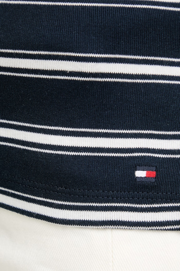 Tommy Hilfiger top dámsky bavlnený WW0WW50025 tmavomodrá