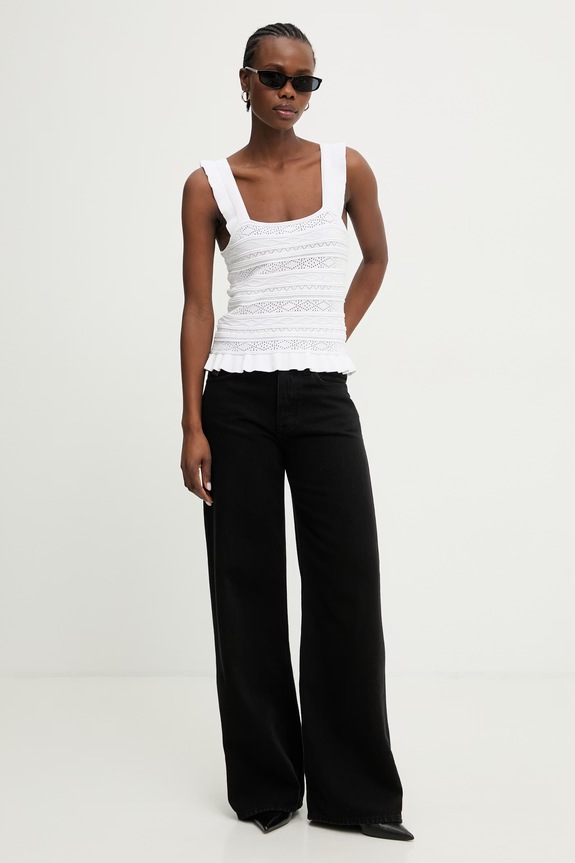 Morgan pleten top ženski z viskozo MDEB 261.MDEB bela AW26