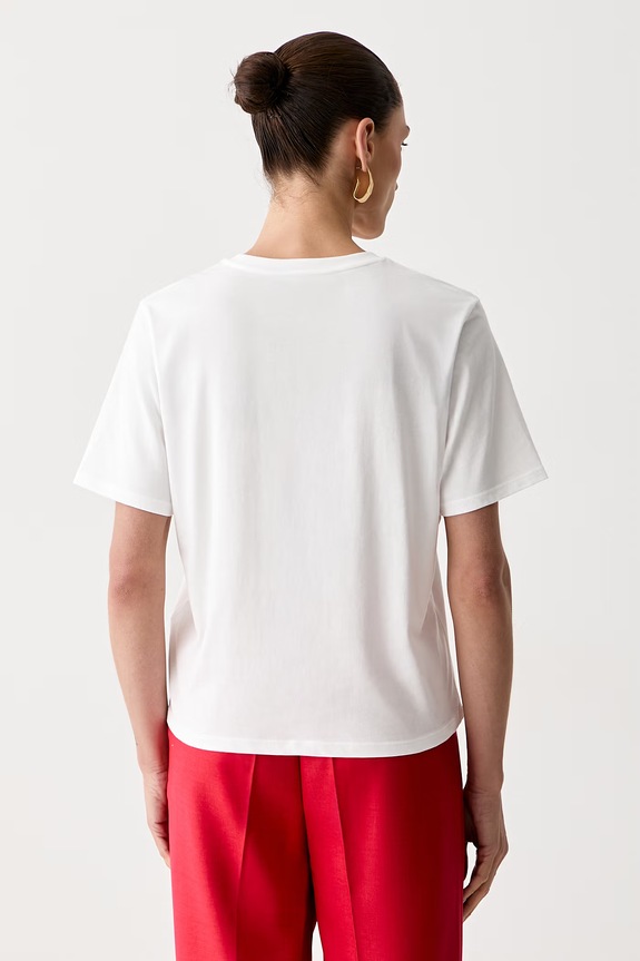 Odzież Morgan T-shirt damski bawełniany DSOLEIL 261.DSOLEIL biały