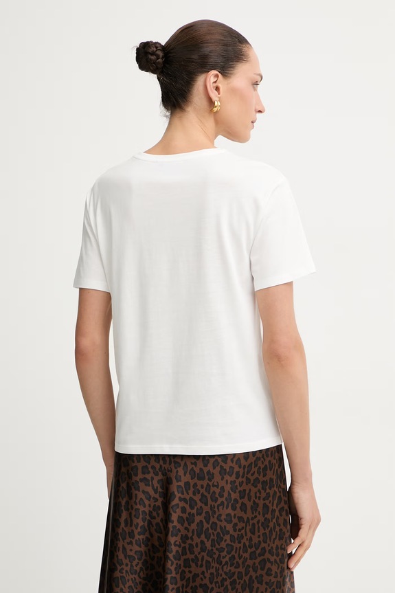 Odzież Morgan T-shirt damski bawełniany DMAMA 261.DMAMA biały