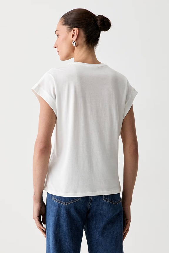 Odzież Morgan T-shirt damski z modalem DLOBST 261.DLOBST beżowy