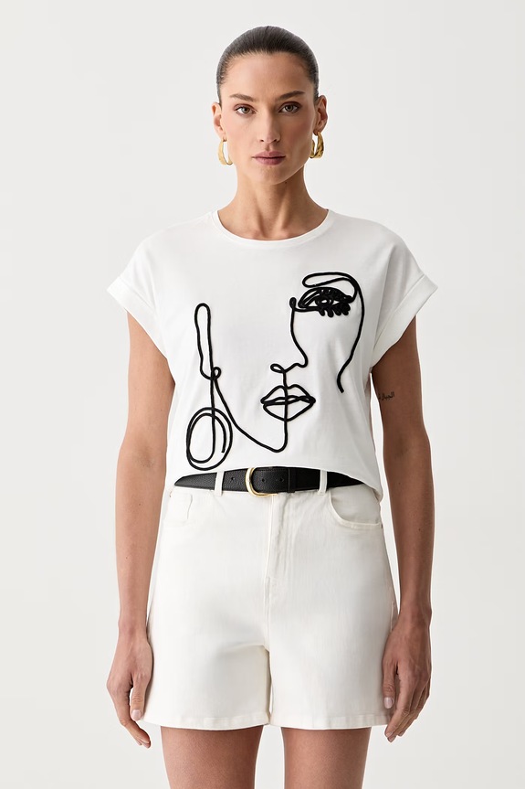 Morgan T-shirt damski bawełniany DJOJO biały 261.DJOJO