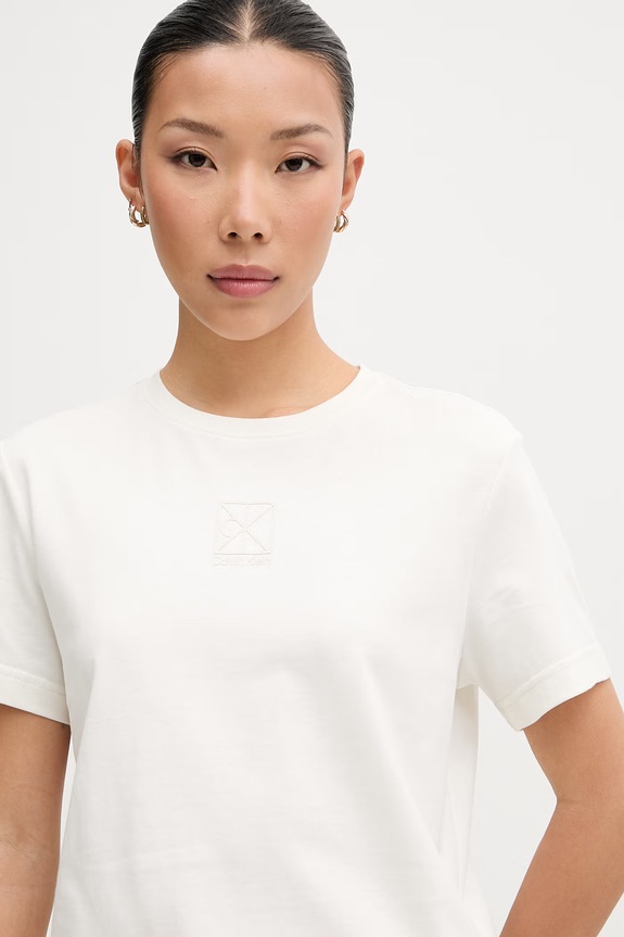 Calvin Klein tricou pentru femei, din bumbac bej LV044G200G