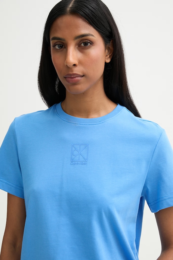 Calvin Klein T-shirt γυναικείο βαμβακερό μπλε LV044G200G