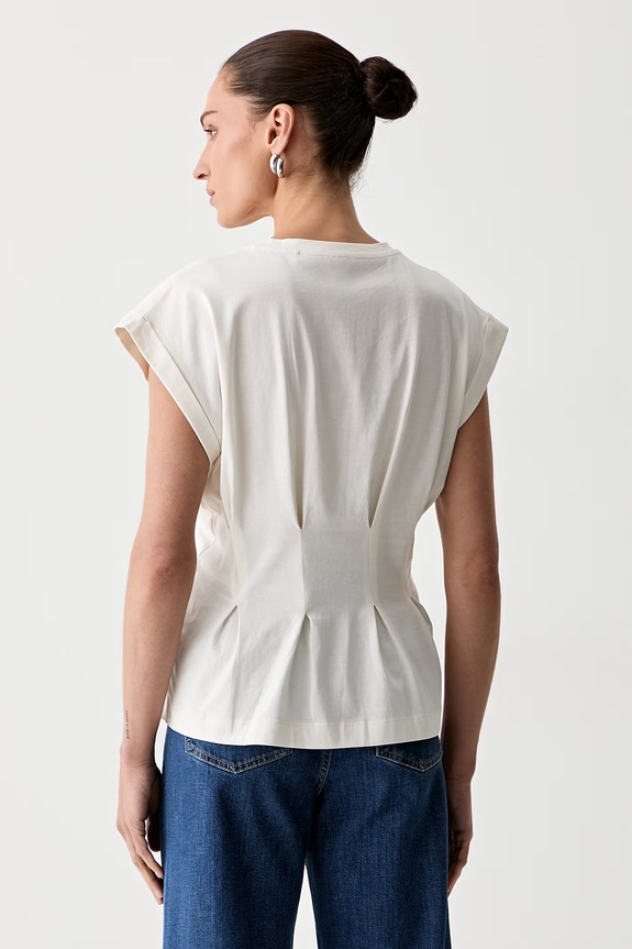 Odzież BOSS T-shirt damski bawełniany Evinata 50565530 beżowy