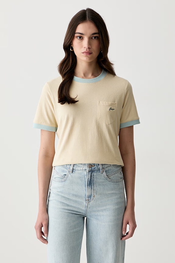 BOSS Orange T-shirt damski bawełniany C_Ezoe beżowy 50571841
