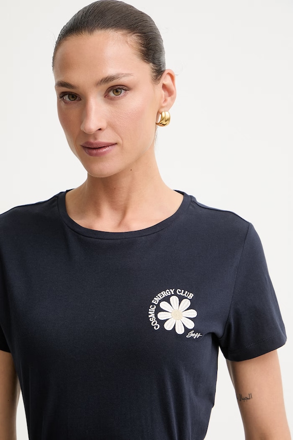 BOSS Orange T-shirt damski bawełniany C_Elove_5 granatowy 50566827