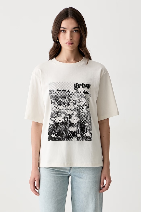BOSS Orange T-shirt damski bawełniany C_Eregular_4 beżowy 50566819