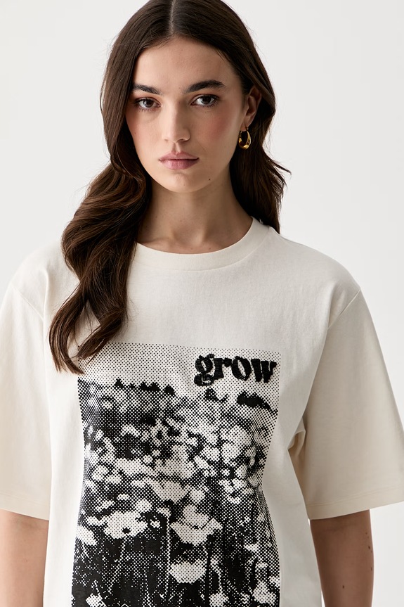 BOSS Orange T-shirt damski bawełniany C_Eregular_4 beżowy 50566819