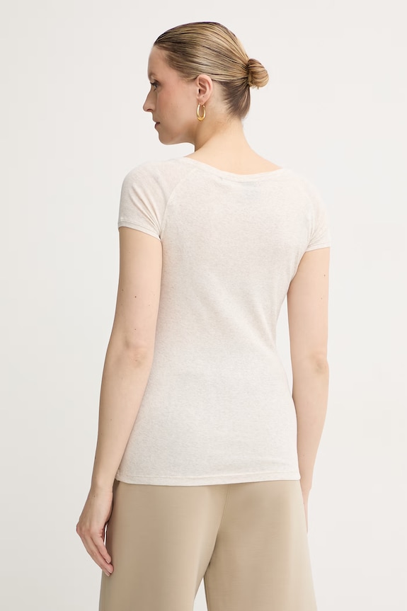 Îmbrăcăminte BOSS Orange tricou basic pentru femei, cu bumbac C_Espia_1 50565989 bej