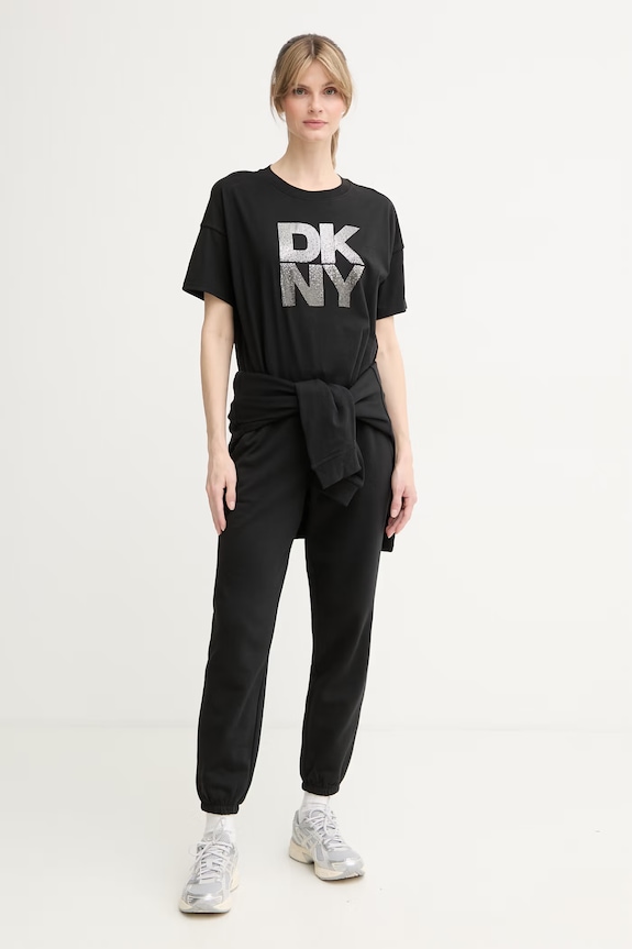 DKNY T-shirt damski bawełniany DP6T1731 czarny AW26