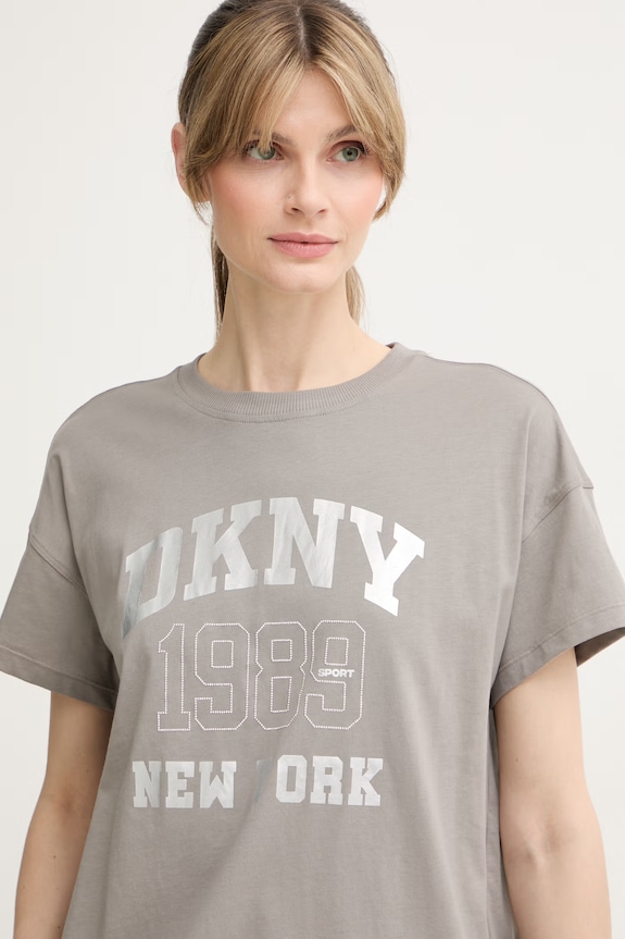 DKNY T-shirt damski bawełniany beżowy DP6T1580