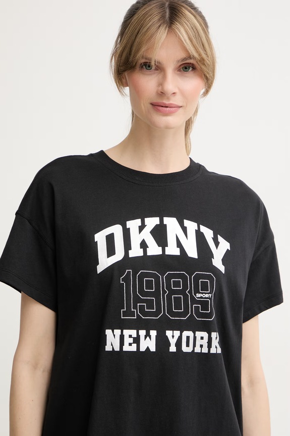 DKNY T-shirt damski bawełniany czarny DP6T1580