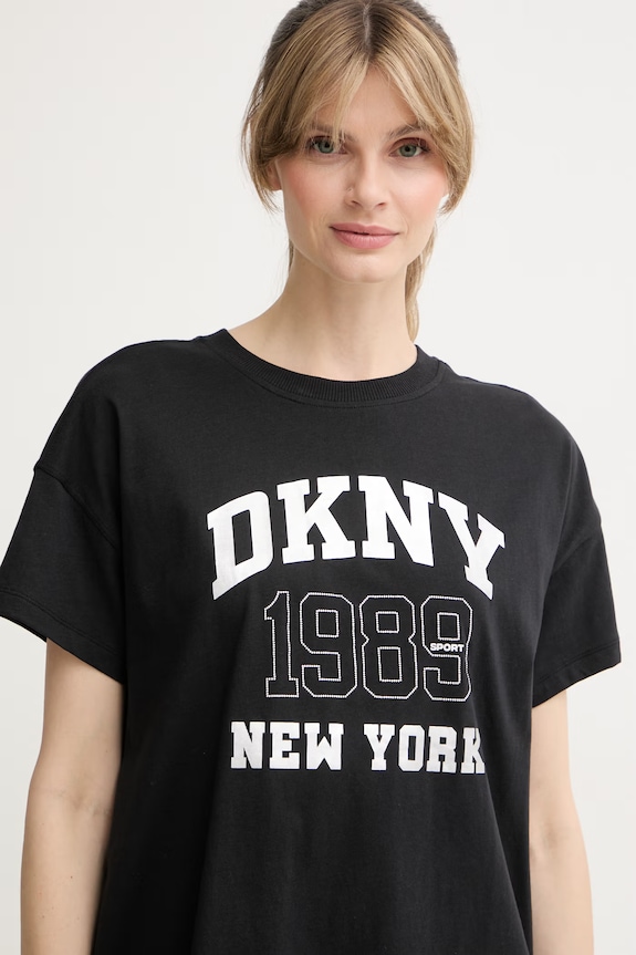 DKNY T-shirt damski bawełniany czarny DP6T1580