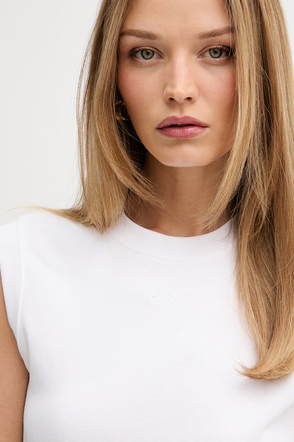 DKNY top damski bawełniany biały DJ6T1788