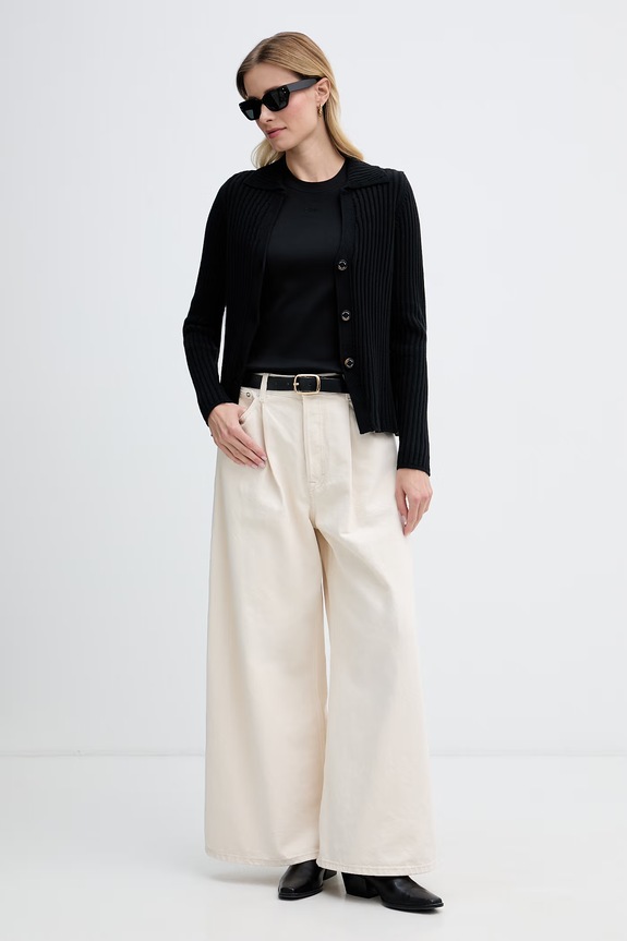 DKNY top damski bawełniany DJ6T1788 czarny AW26