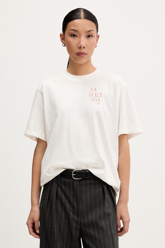 Odzież HUGO T-shirt damski bawełniany Vintage Tee_25 50573326 beżowy