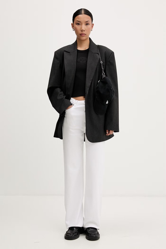 HUGO crop top γυναικείο με βαμβάκι Delanor_4 50570857 μαύρο AW26