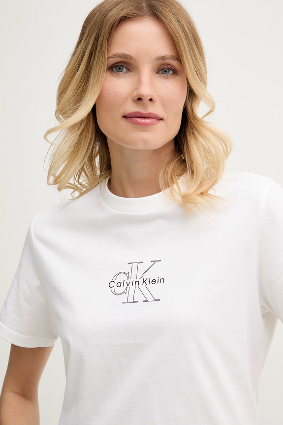 Calvin Klein Jeans t-shirt γυναικείο βαμβακερό λευκό LV047G831G