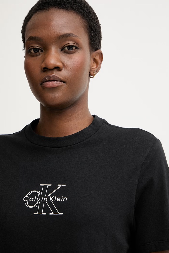Calvin Klein Jeans tricou pentru femei din bumbac negru LV047G831G