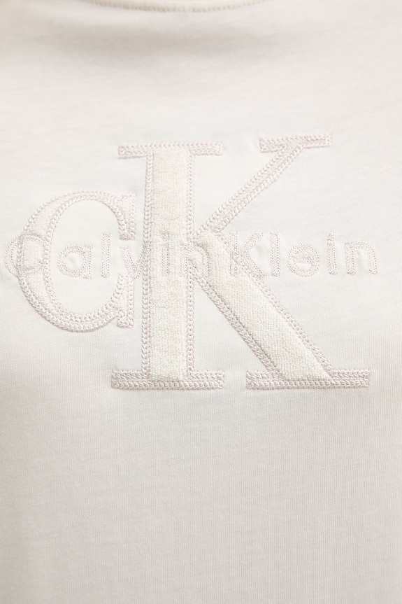 Calvin Klein Jeans T-shirt damski bawełniany LV047G829G beżowy