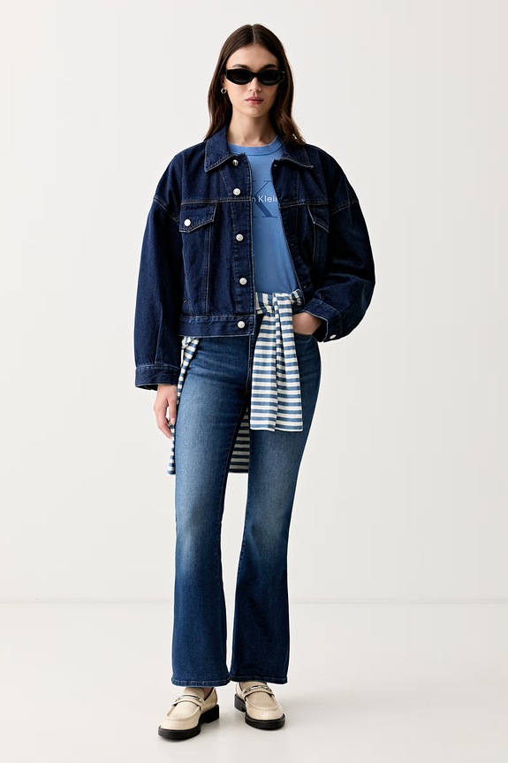 Calvin Klein Jeans tricou pentru femei din bumbac LV047G825G albastru AW26