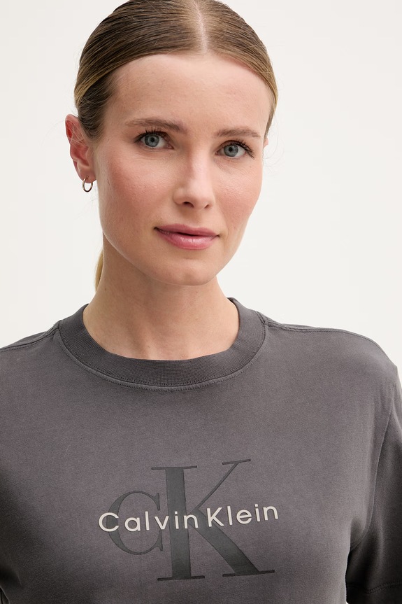 Calvin Klein Jeans tricou feminin din bumbac gri LV047G825G