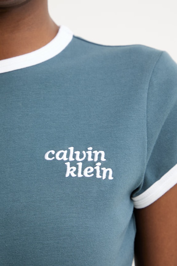 Calvin Klein Jeans tričko dámske bavlnené s elastanom LV047G803G tmavomodrá