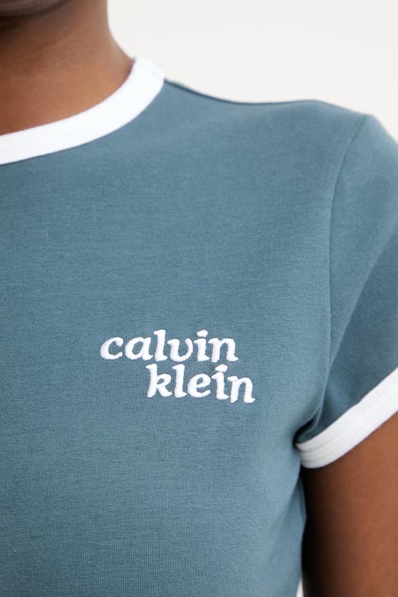 Calvin Klein Jeans tričko dámske bavlnené s elastanom LV047G803G tmavomodrá