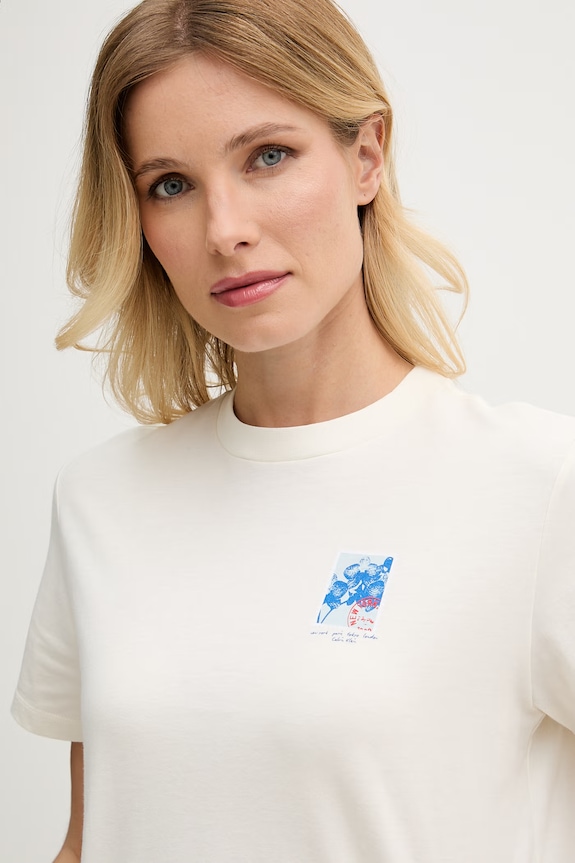 Calvin Klein Jeans t-shirt Γυναικείος βαμβακερός μπεζ LV047G802G