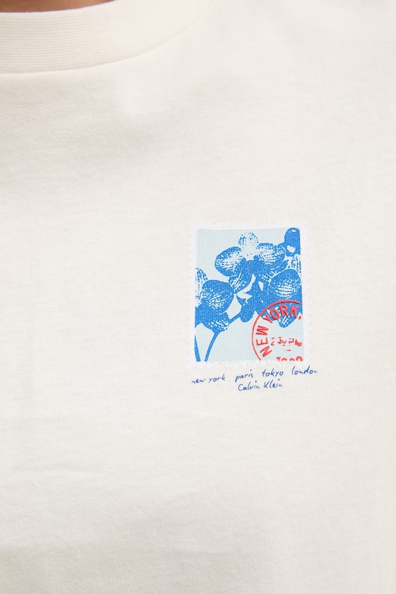 Calvin Klein Jeans t-shirt Γυναικείος βαμβακερός LV047G802G μπεζ