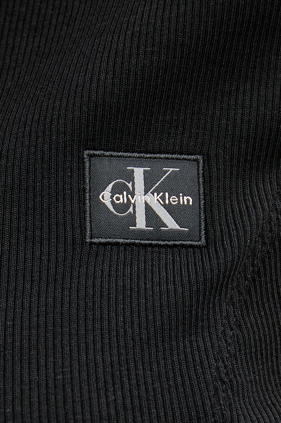 Calvin Klein Jeans crop top γυναικείο από βαμβάκι με ελαστάν LV047G240G μαύρο