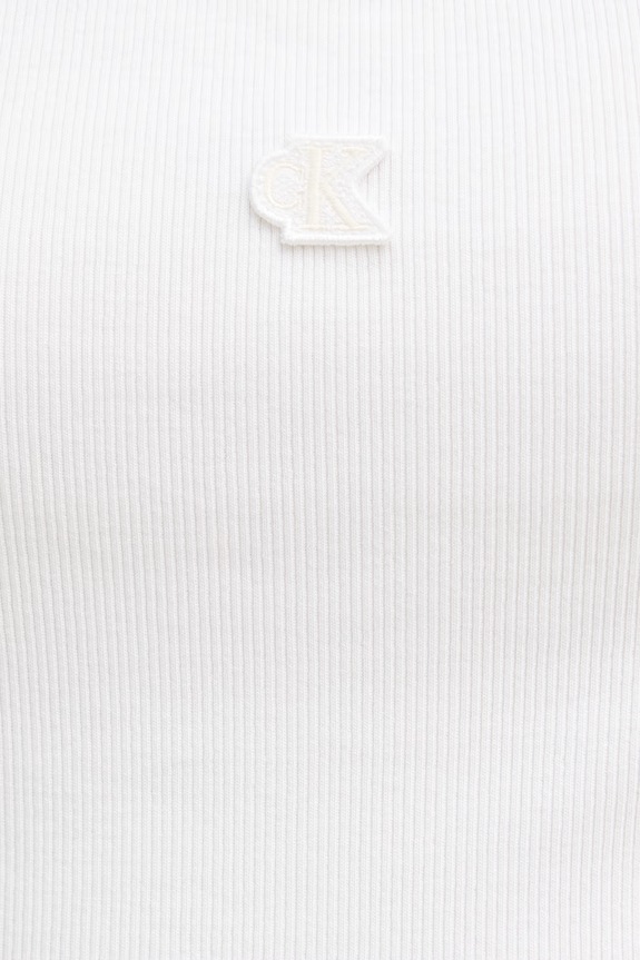 Calvin Klein Jeans top dámský bavlněný s elastanem LV047G208G bílá