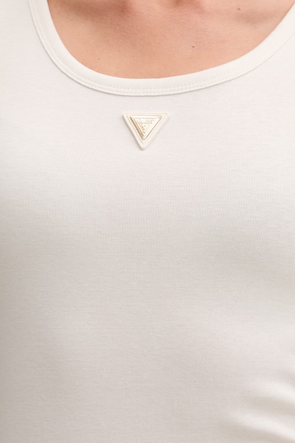 Guess top damski z bawełną OLYMPE V6YP09.K4312 beżowy