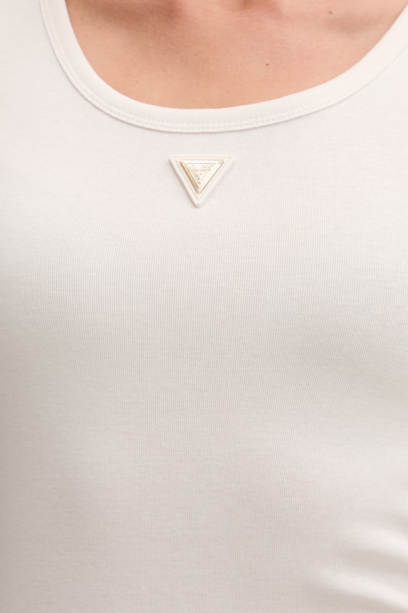 Guess top damski z bawełną OLYMPE V6YP09.K4312 beżowy