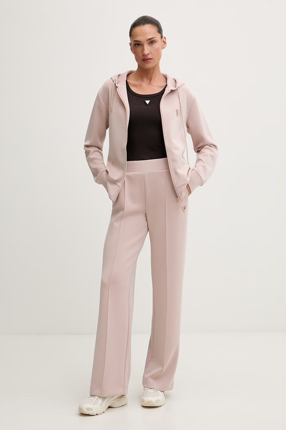 Guess top ženski z bombažem OLYMPE V6YP09.K4312 rjava AW26