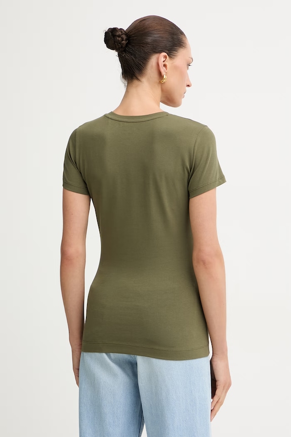Ρούχα Guess t-shirt γυναικείο βαμβακερό με ελαστάν PALM W6YI26.K4345 πράσινο