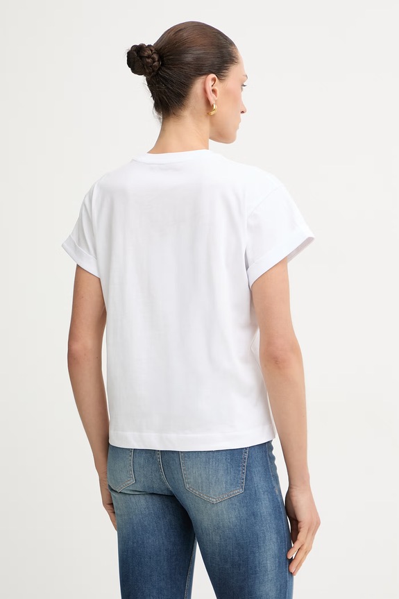 Ρούχα Guess t-shirt γυναικείο βαμβακερό W6YI18.K4331 λευκό