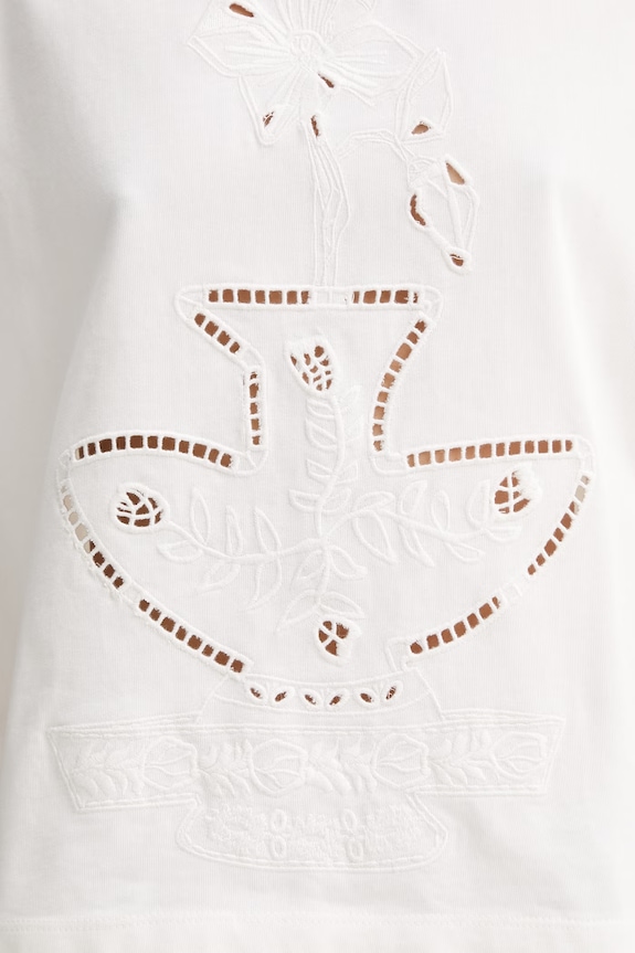 MUNTHE T-shirt damski bawełniany NELLAMY 262113526267 beżowy