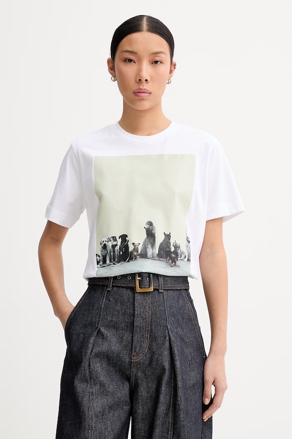 MUNTHE t-shirt γυναικείο βαμβακερό NYLA λευκό 262110926260